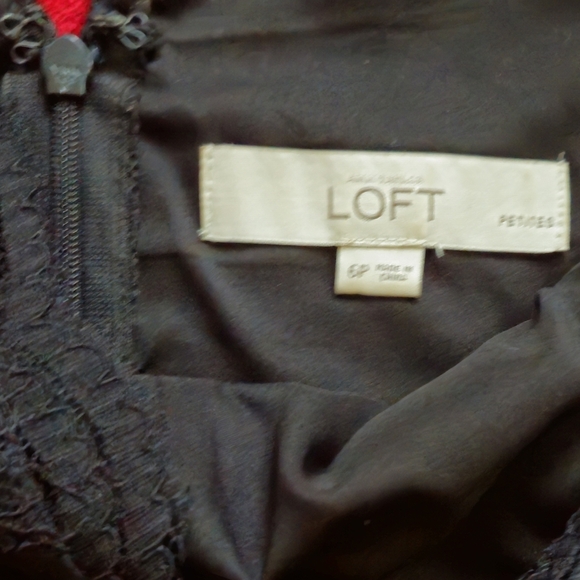 LOFT Black Lace Lined Mini Dress - Size 6P - Picture 10 of 10